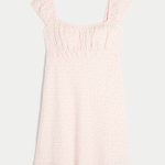 Crepe Satin Band Mini Dress - white floral