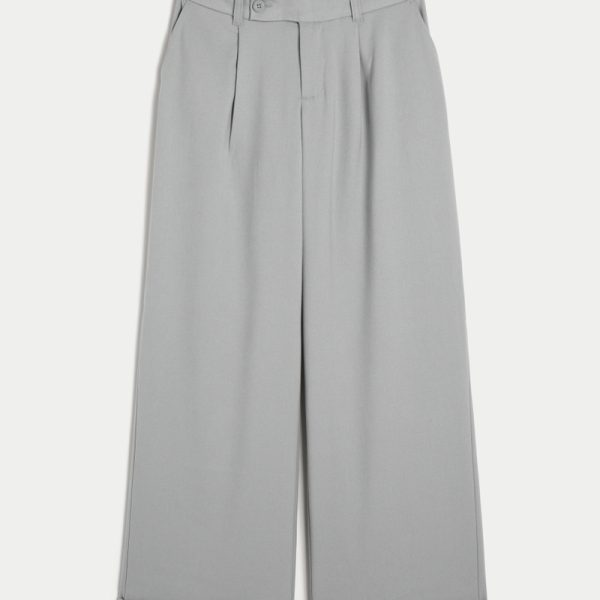 Hollister Livvy Low-Rise Wide-Leg Pants - light grey