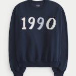 Easy 1990 Graphic Crew Sweatshirt - navy blue