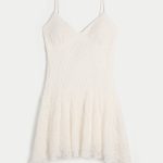 Asymmetrical Hem Mini Dress - cloud white