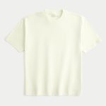 Boxy Heavyweight Washed Crew T-Shirt - light yellow green
