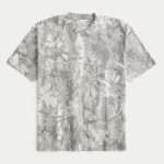 Boxy Heavyweight Washed Crew T-Shirt - cream camo
