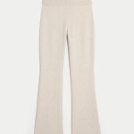 Gilly Hicks Sweater-Knit Foldover Waist Boot Pants - light heather oatmeal