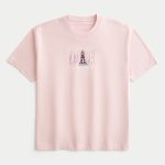 Boxy Heavyweight Oahu Graphic Tee - pink