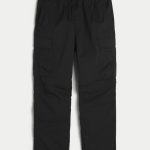 Baggy Cargo Pull-On Pants - black