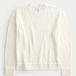 Striped Crew Sweater - cream