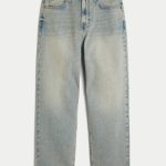 Leopard Print Baggy Painter Jeans - light with tint