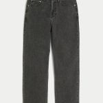 Leopard Print Baggy Painter Jeans - washed black