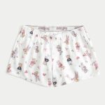 Flannel Boxer Shorts - white print