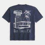Boxy Lil Sandy Barbecue Graphic Tee - washed navy