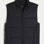 Zip-Up Puffer Vest - black