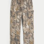 Straight Pull-On Pants - brown camo