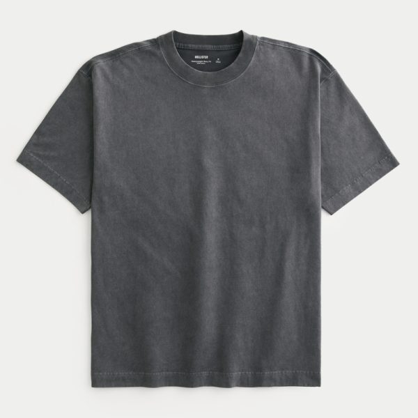 Heavyweight Boxy Crew T-Shirt - washed dark gray