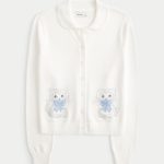 Easy Bow Pattern Cardigan - cloud white