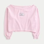 Easy Graphic Double Off-the-Shoulder Sweatshirt - rose quartz