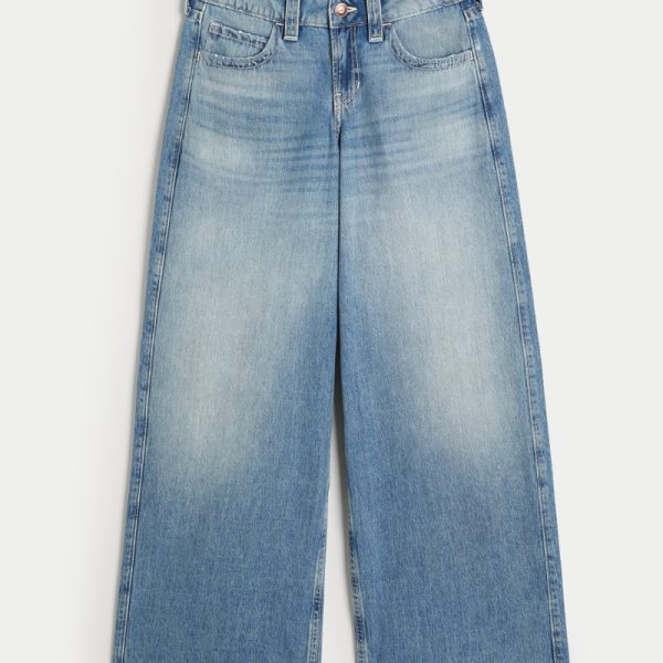 Low-Rise Dark Wash Super Baggy Jeans - medium