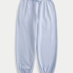 Baggy Fleece Joggers - dusty blue