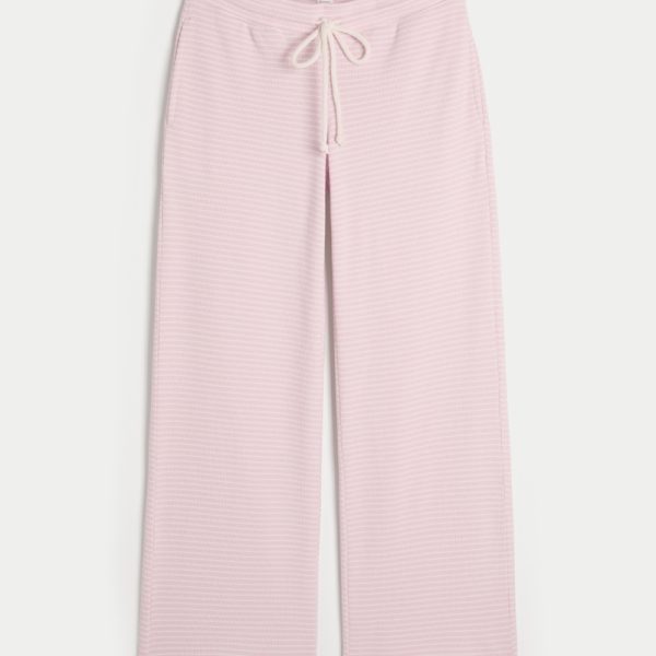 Gilly Hicks Waffle Lace Straight Pants - light lilac stripe