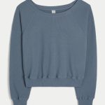 Gilly Hicks Waffle Off-the-Shoulder Top - gray blue