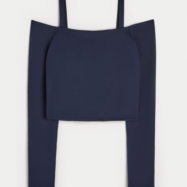Gilly Hicks Active Recharge Off-the-Shoulder Top - navy