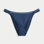 Double Strap Cheeky Bikini Bottom - dark blue