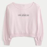 Easy Off-the-Shoulder Chicago Graphic Sweatshirt - light lilac