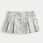 Camo Pleated Mini Skort - sage green camo