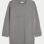 Cozy Cable-Knit Sweater Dress - grey