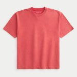 Boxy Heavyweight Washed Crew T-Shirt - washed red