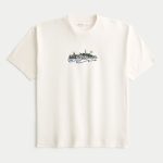 Boxy Heavyweight Oahu Graphic Tee - cream