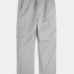 Baggy Cargo Pull-On Pants - gray