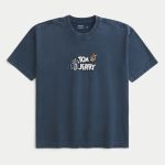 Boxy Heavyweight Looney Tunes Graphic Tee - washed navy
