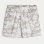 Mid-Thigh Volley Swim Trunks - tan print