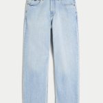 Leopard Print Baggy Painter Jeans - light wash