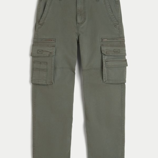 Heavyweight Loose Camo Cargo Pants - gray olive