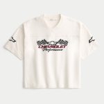 Baggy Heavyweight Crop Dodge Graphic Camo Tee - cream