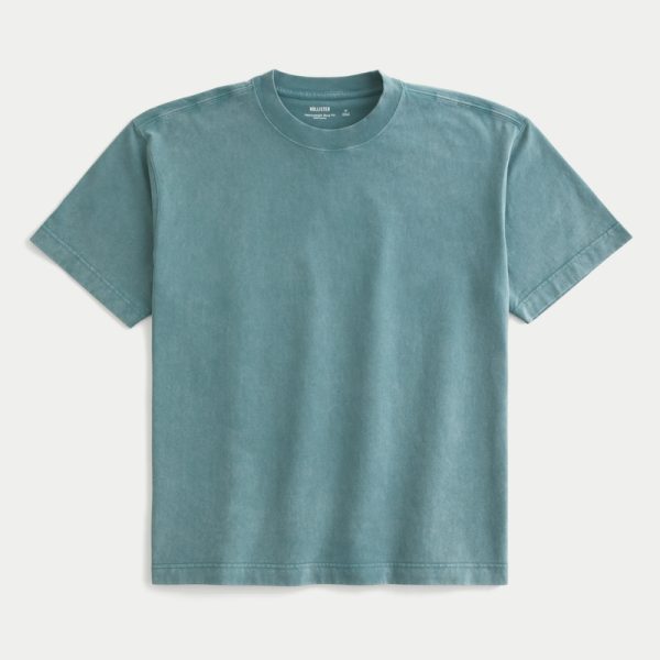 Heavyweight Boxy Crew T-Shirt - washed dark teal