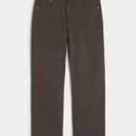 Dark Wash Baggy Painter Jeans - dark brown