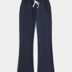 2001 Graphic Boot Sweatpants - navy blue