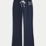 2001 Graphic Boot Sweatpants - navy blue
