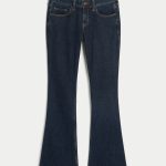 Low-Rise Light Wash Boot Jeans - dark rinse