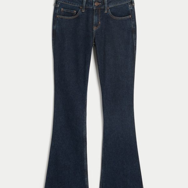 Low-Rise Medium Wash Boot Jeans - dark rinse
