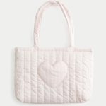 Heart Pocket Sleepover Bag - light pink stripe