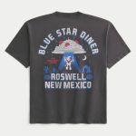 Boxy Heavyweight Big Cat Graphic Tee - washed black