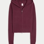 Gilly Hicks Zip-Up Sweater Hoodie - mulberry