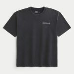 Boxy Heavyweight Logo Crew T-Shirt - washed black