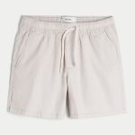 Mid-Thigh Linen-Blend Pull-On Shorts - beige