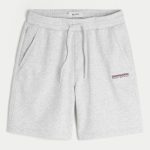 Baggy Fleece Logo Shorts - light heather gray