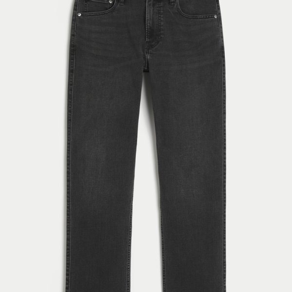 Medium Wash Straight Jeans - washed black