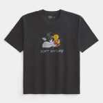 Boxy Heavyweight Looney Tunes Graphic Tee - faded black